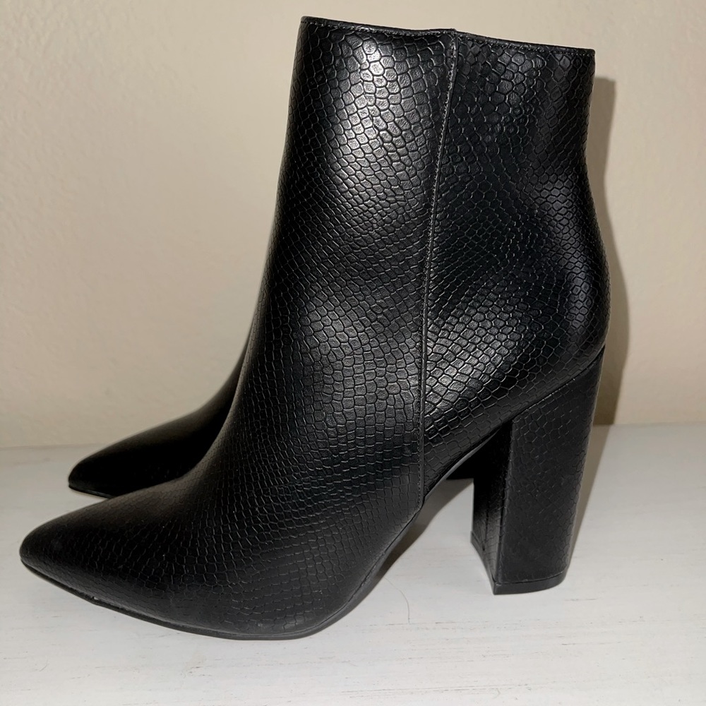 Black heeled booties